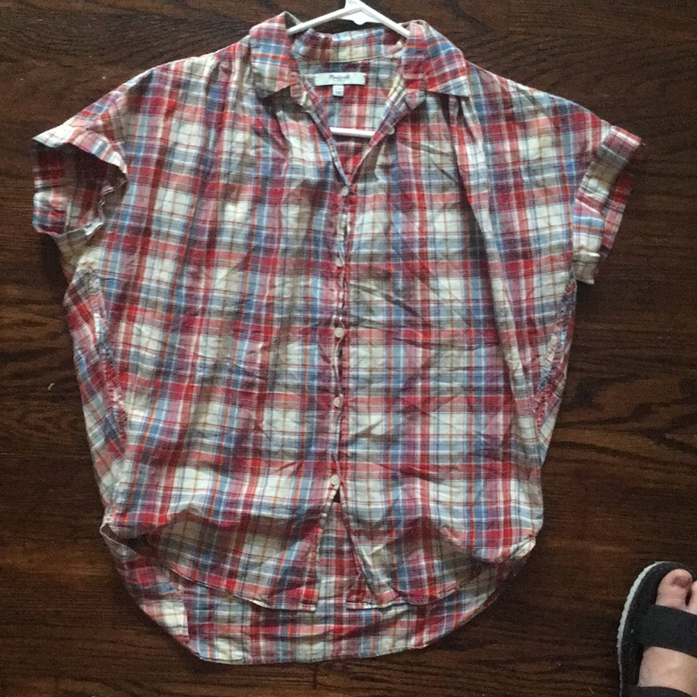 Madewell Brand plaid short sleeve button up